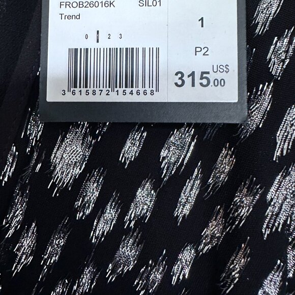 NWT | The Kooples | Cold Shoulder Mini Dress | Black wih Metallic Leopard Print - Picture 11 of 13